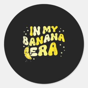In meiner Bananenzeit Groovy Funny Frucht Meme Wom Runder Aufkleber