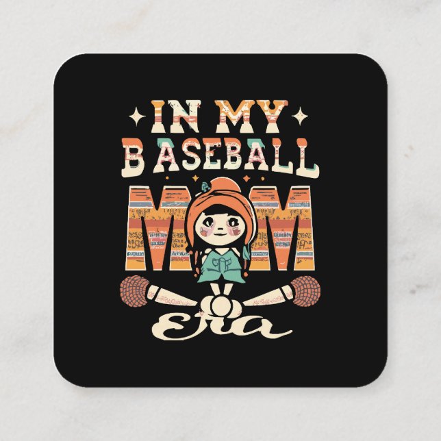 In meiner Baseball-Mama Quadratische Visitenkarte (Rückseite)