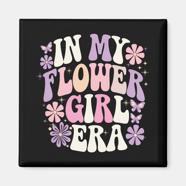 In meiner Blume Mädchen Era Retro Groovy Blume Magnet (Vorne)