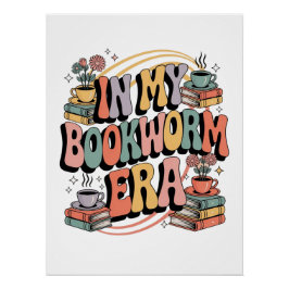 In meiner Bookworm-Ära - Retro Groovy 70's Ästheti Poster