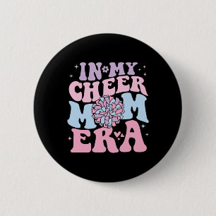 In meiner Cheer-Mom-Ära Groovy Cheerleading Footba Button