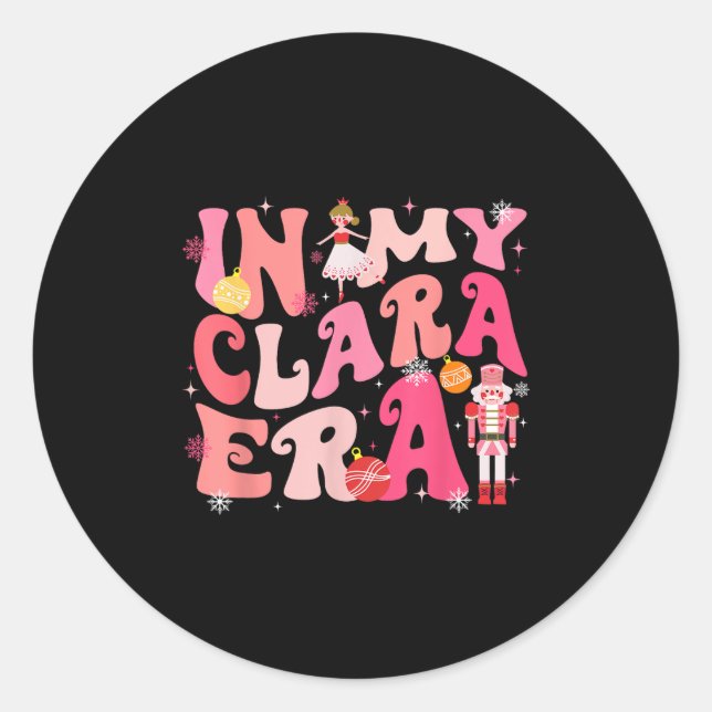 In meiner Clara Era Nutcracker Weihnachten Pajamas Runder Aufkleber (Vorderseite)