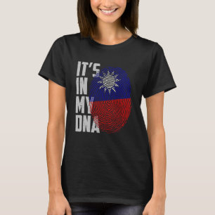 In meiner DNA taiwanesische Flagge Taiwan Finger T-Shirt