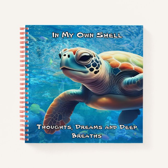 In meiner eigenen Muschel Sea Turtle Mindfulfullen Notizbuch (Vorderseite)