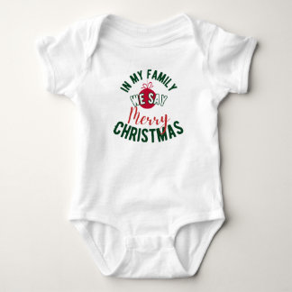 In meiner Familie sagen wir frohe Weihnachten! Baby Strampler