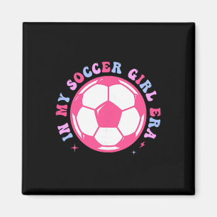 In meiner Fußball-Mädchen-Ära Retro Groovy Fußball Magnet