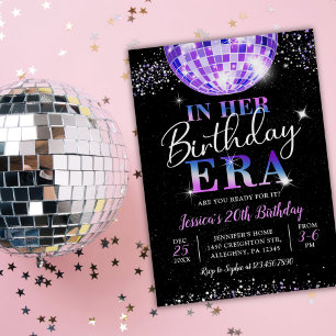 In meiner Geburtstagszeit Lila Disko Geburtstag Einladung