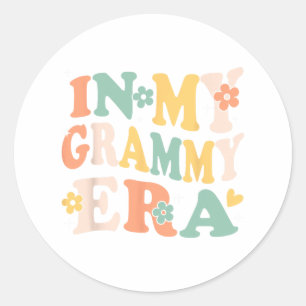 In meiner Grammy-Ära Funny Sarcastic Groovy Retro  Runder Aufkleber