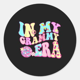 In meiner Grammy Ära Sarcastic Groovy Retro Disco  Runder Aufkleber