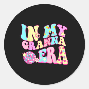 In meiner Granna Era Sarcastic Groovy Retro Disco  Runder Aufkleber