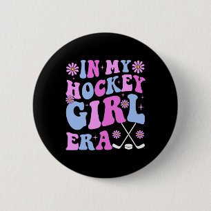 In meiner Hockey-Girl-Ära Groovy Game Day Hockey  Button