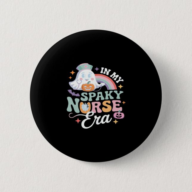 In meiner leckeren Nursezeit Halloween-Trick oder  Button (Vorderseite)