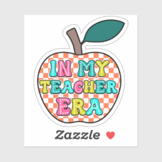 In meiner Lehrer-Ära Retro-Apfel Zurück zur Schule Aufkleber