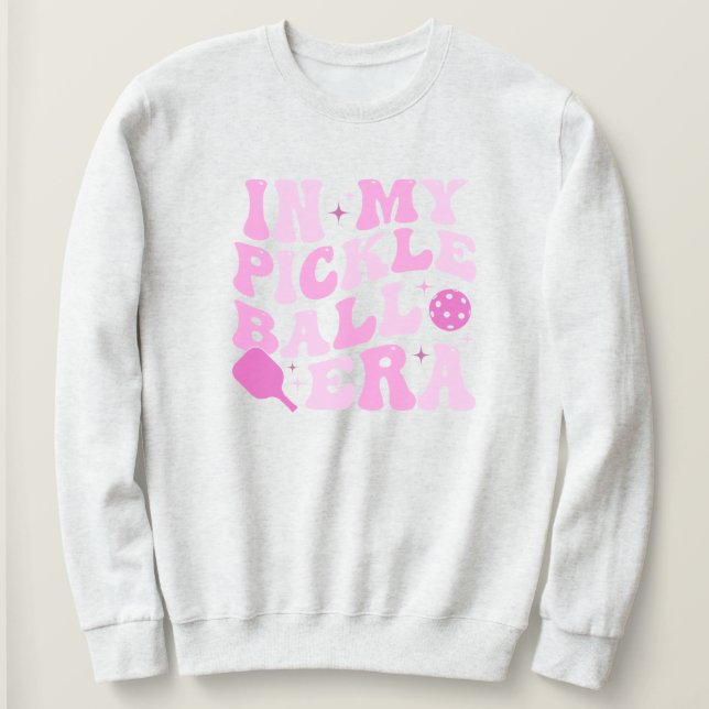 In meiner Pickleball-Ära | Rosa Groovy Lettering Sweatshirt (Design vorne)