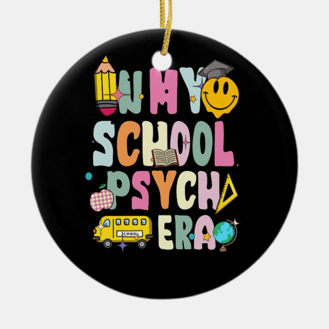 In meiner Psychologiezeit Retro School Psychologin Keramik Ornament (Vorne)