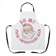 In meiner rosa Weihnachtszeit-Schürze