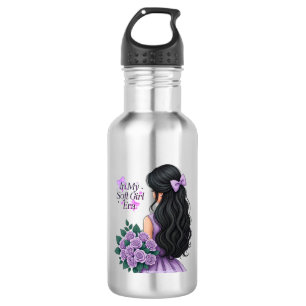 In Meiner Soft Girl Ära Lavendel Lila Blumen Edels Edelstahlflasche