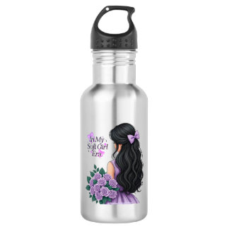 In Meiner Soft Girl Ära Lavendel Lila Blumen Edels Edelstahlflasche