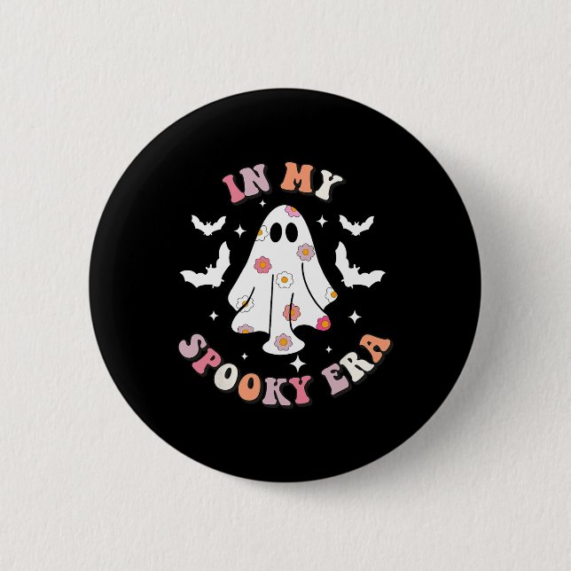 In meiner Spooky Zeit Retro Groovy Niedlich Ghost  Button (Vorderseite)