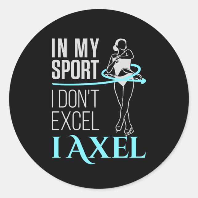 In meiner Sportfigur Skaten Axel Women Girls Runder Aufkleber (Vorderseite)