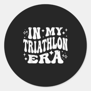 In meiner Triathlon-Ära lustiger Schwimm-Rad-Lauf- Runder Aufkleber