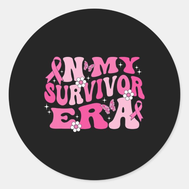In meiner Überlebenszeit rosa Ribbon Brustkrebs Runder Aufkleber (Vorderseite)