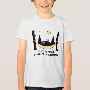 In Meiner Verteidigung Unbeaufsichtigtes Schwarzes Tri-Blend Shirt