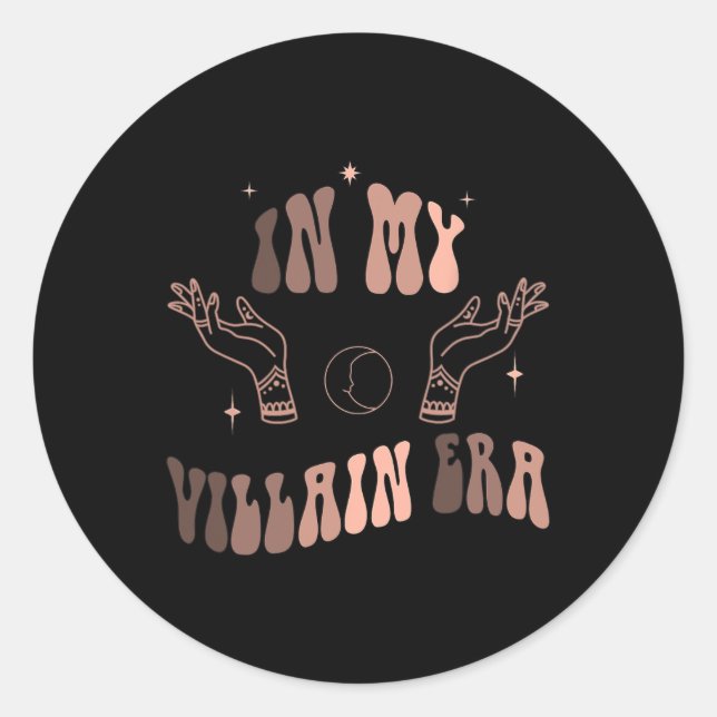 In meiner Villain Ära Retro Schwarze Geschichte Mo Runder Aufkleber (Vorderseite)