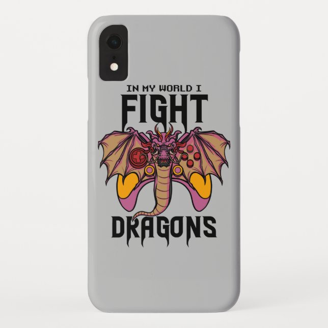In meiner Welt kämpfe ich Drachen Case-Mate iPhone Hülle (Rückseite)