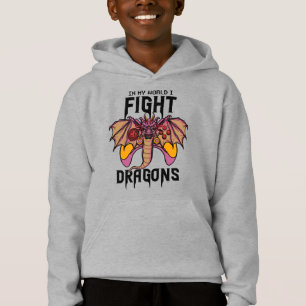 In meiner Welt kämpfe ich Drachen Hoodie