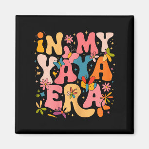 In meiner Yaya-Ära Retro Groovy Muttertag Yaya But Magnet