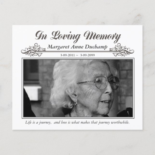 In Memoriam Liebe Erinnerung Beerdigung Foto Ausge Flyer (Vorne)