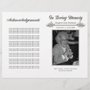 In Memoriam Love Memory Funeral Booklet Template Flyer