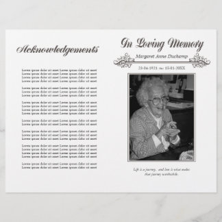 In Memoriam Love Memory Funeral Booklet Template Flyer