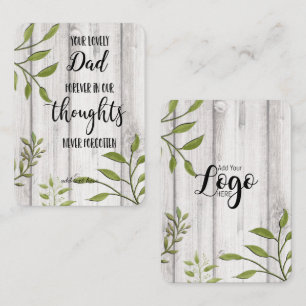 In Memory Beileid Memorial Angel Sake Geschenk hal Visitenkarte