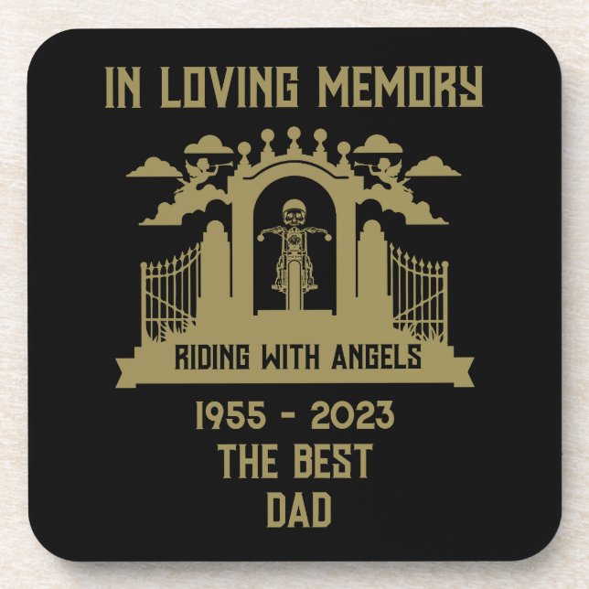 In Memory Motorradfahrer-Beerdigung Getränkeuntersetzer (Vorderseite)
