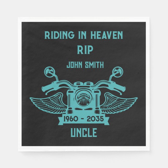 In Memory Motorradfahrer-Beerdigung Serviette (Vorderseite)