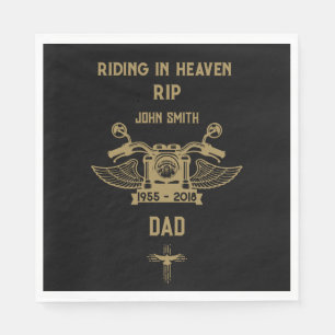 In Memory Motorradfahrer-Beerdigung Serviette