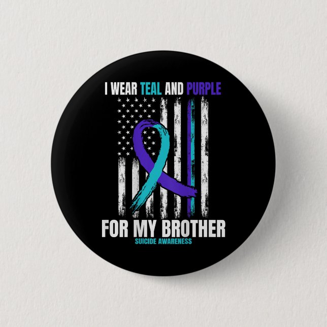 In Memory Of Brother Suicide Awareness Flag Graphi Button (Vorderseite)