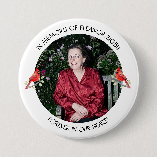 In Memory of | Cardinal Memorial Keepsake Button (Vorderseite)