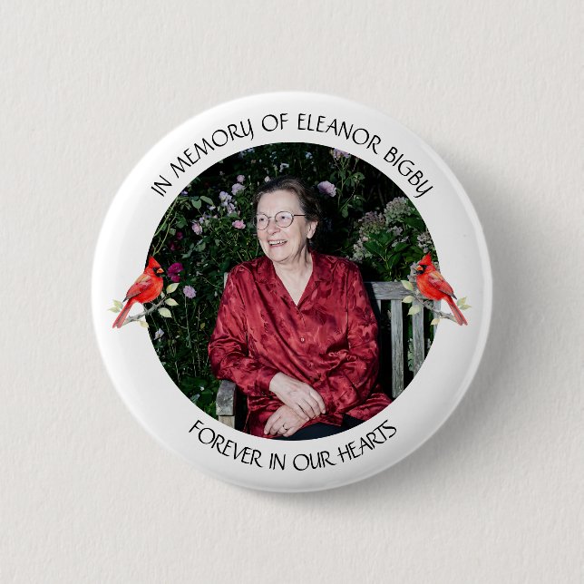 In Memory of | Cardinal Memorial Keepsake Button (Vorderseite)