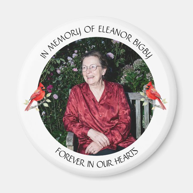 In Memory of | Cardinal Memorial Keepsake Magnet (Vorne)