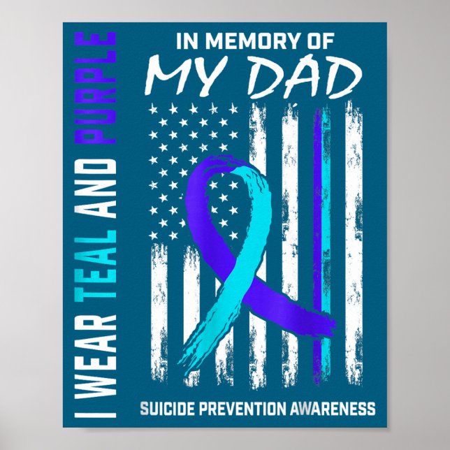 In Memory Of Dad Suicide Prevention Awareness Amer Poster (Vorne)