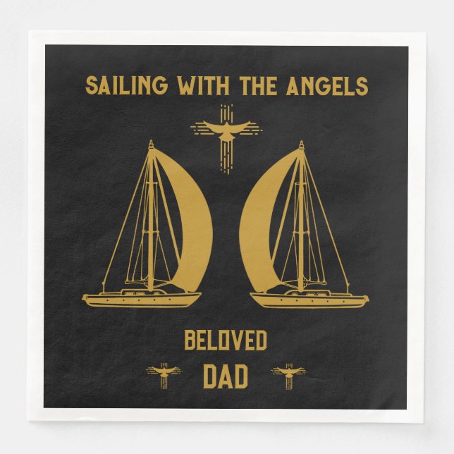 In Memory Sailer Boater Beerdigung Serviette (Vorderseite)