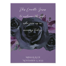 In Memory Watercolor Schwarze Rose Moderne Mode Fotodruck