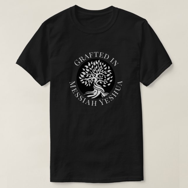 In Messiah Yeshua Baum des Lebens begraben T-Shirt (Design vorne)