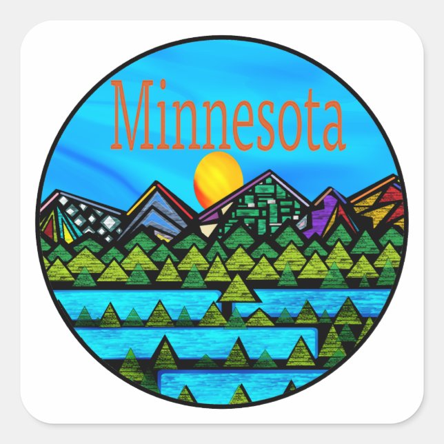 In Minnesota dream Quadratischer Aufkleber (Vorderseite)