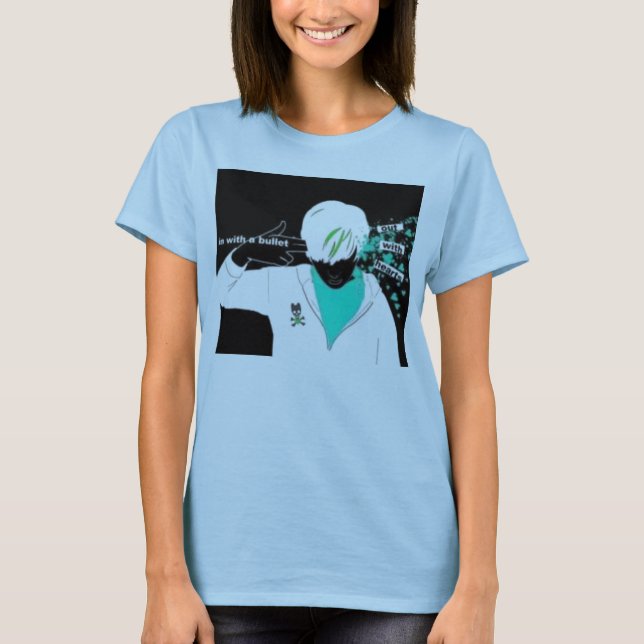 In mit einer Kugel heraus mit Herzen T-Shirt (Vorderseite)