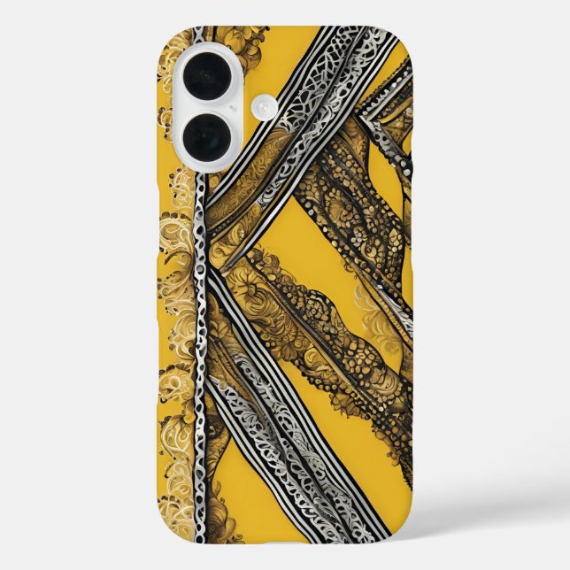 In Mustard AI Art gefangen iPhone 16 Hülle (Rückseite)