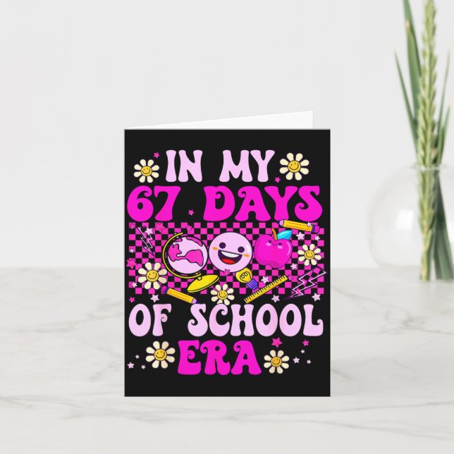 In My 67 Days Of School Era Coquette Bow Six Seven Karte (Vorderseite)